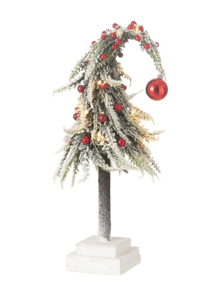 Levně Vánoční zasněžený stromek s Led světýlky Xmas S - 15*15*45 cm 48779