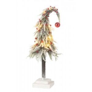 Vánoční zasněžený stromek s Led světýlky Xmas M - 18*55 cm