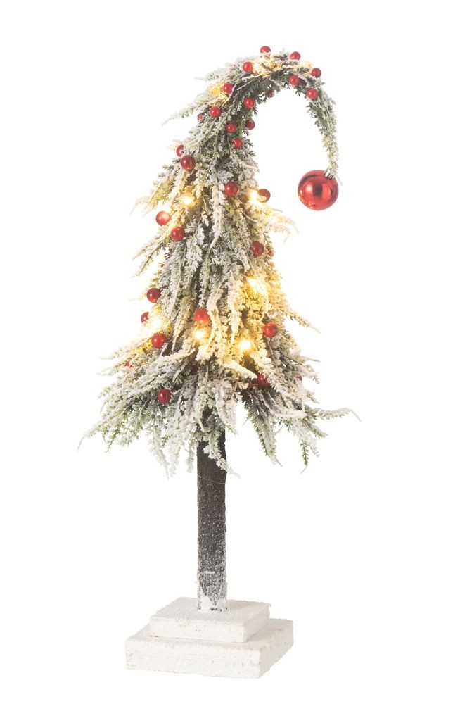 Vánoční zasněžený stromek s Led světýlky Xmas M - 18*55 cm