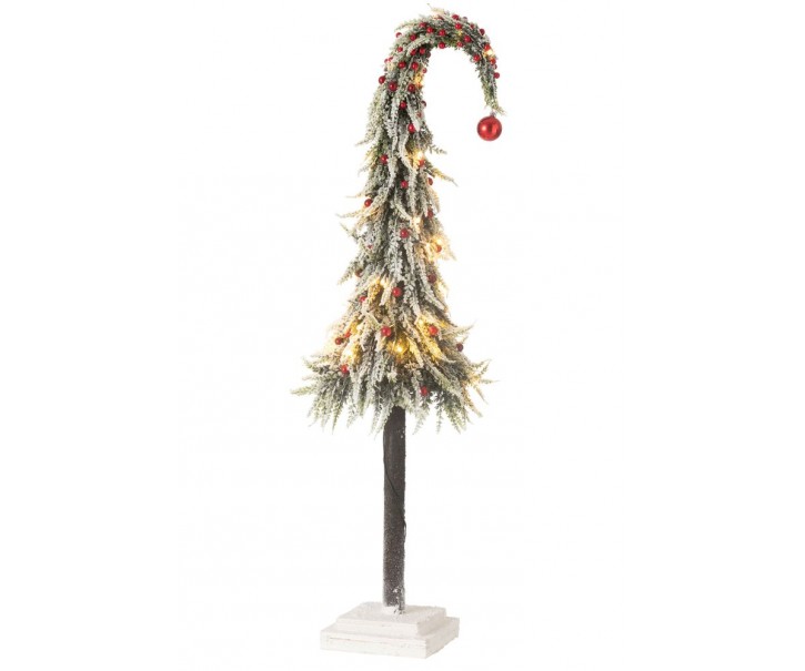 Vánoční zasněžený stromek s Led světýlky Xmas L - 23*100 cm J-Line by Jolipa