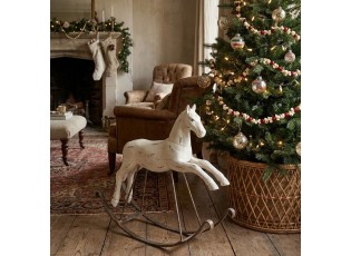 Béžový antik dekorační houpací kůň Rocking Horse - 61*15*51cm