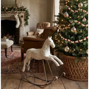 Béžový antik dekorační houpací kůň Rocking Horse - 61*15*51cm
