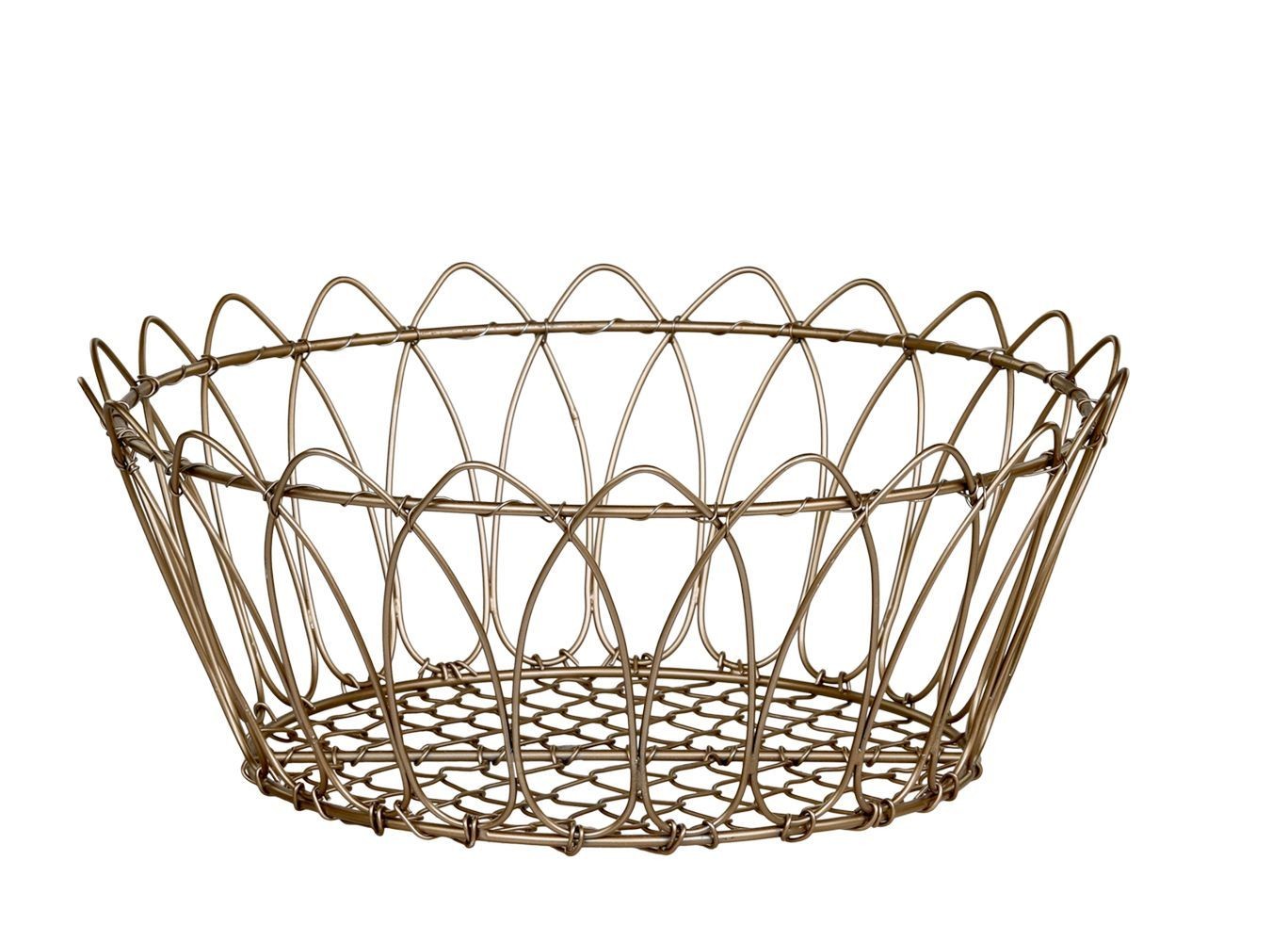 Levně Mosazný antik kovový košík Fil de fer Basket - Ø 27*11 cm 61077613