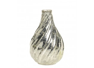 Rtuťová antik skleněná dekorační vázička Vallia - Ø 7*11 cm