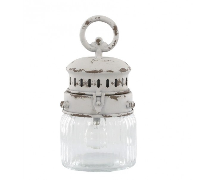 Francouzská stájová lucerna se žárovkou a časovačem French Stable - Ø 11*22 cm Chic Antique