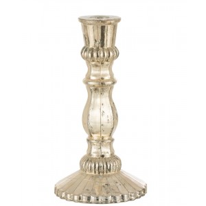 Stříbrný antik skleněný svícen Vintage Chantal L - Ø 12*23 cm