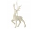 Krémová závěsná sametová dekorace Jelen - 10*3*17cm J-Line by Jolipa