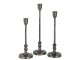 Set 3ks granitový antik kovový svícen na úzkou svíčku Becca - Ø 10*40 cm J-Line by Jolipa