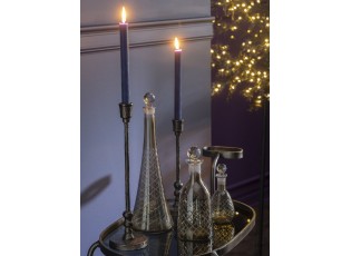 Set 3ks granitový antik kovový svícen na úzkou svíčku Becca - Ø 10*40 cm