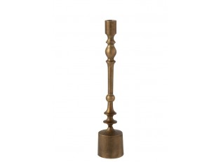 Bronzový antik kovový svícen na úzkou svíčku Neu - Ø 8*41 cm
