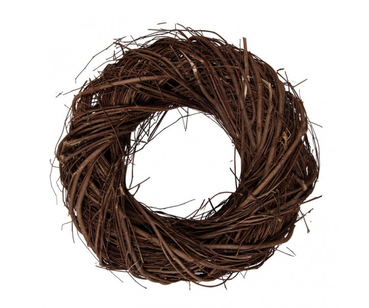 Přírodní hnědý proutěný věnec Woodly XXS - Ø 25*7cm Clayre & Eef
