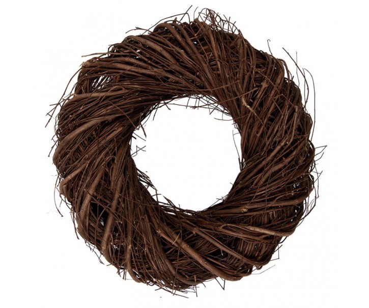 Přírodní hnědý proutěný věnec Woodly XS - Ø 30*8cm Clayre & Eef