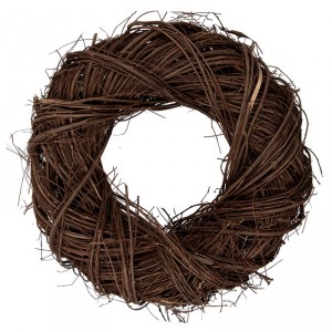 Přírodní hnědý proutěný věnec Woodly S - Ø 35*9cm