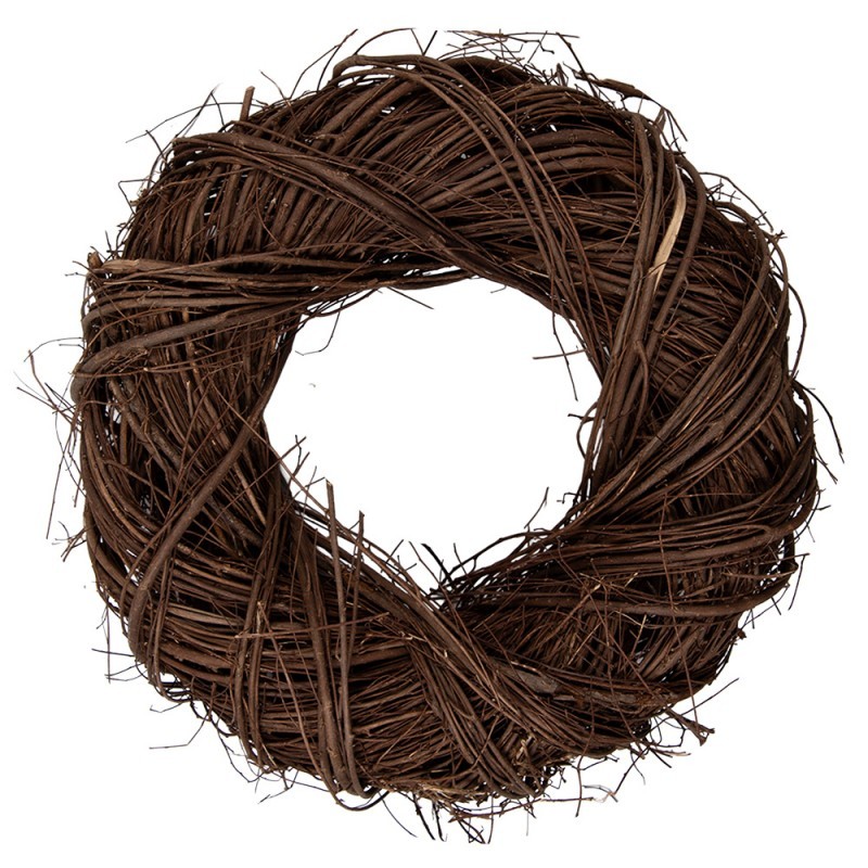 Přírodní hnědý proutěný věnec Woodly S - Ø 35*9cm