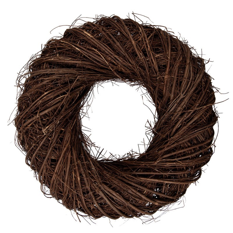 Přírodní hnědý proutěný věnec Woodly XL - Ø 50*13 cm
