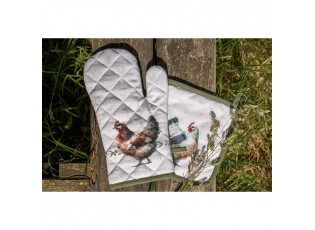 Béžová chňapka - podložka se slepičkami Barnyard Chicken - 20*20 cm