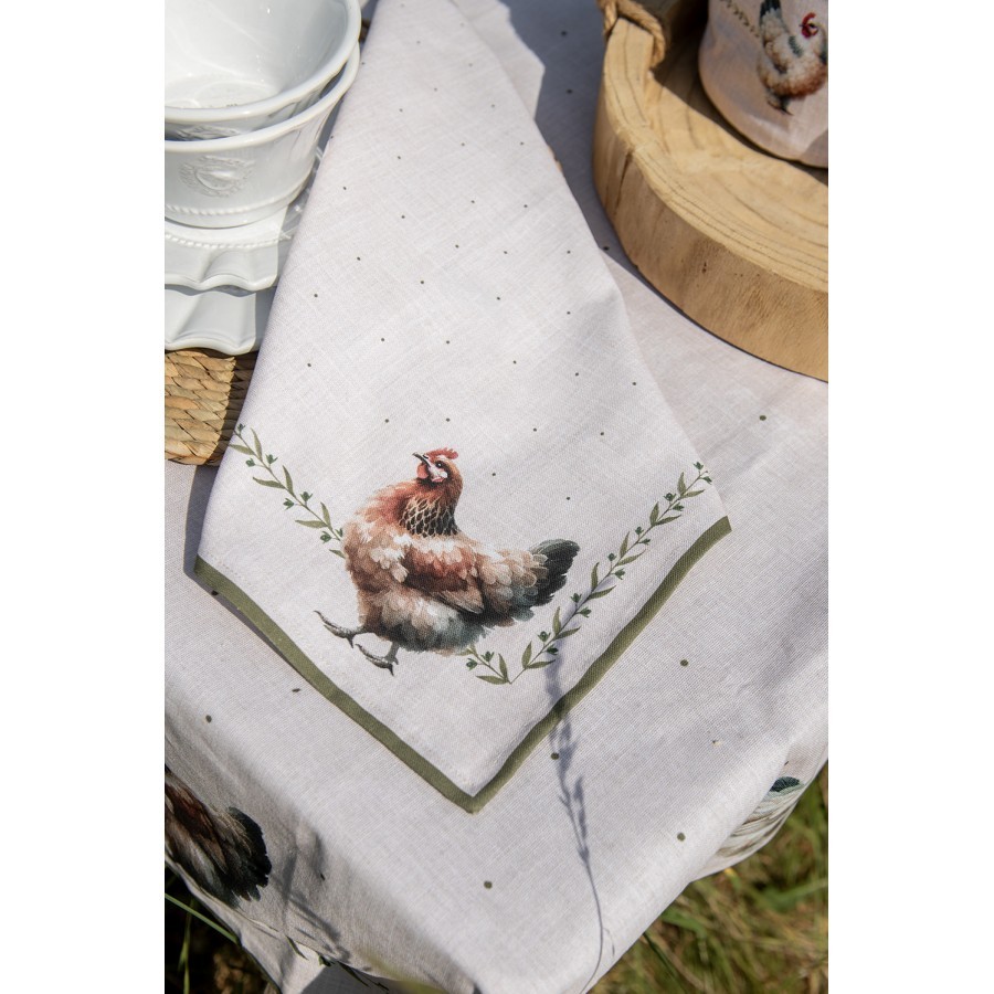 Béžová utěrka se slepičkami Barnyard Chicken - 50*70 cm Clayre & Eef Béžová utěrka se slepičkami Barnyard Chicken - 50*70 cm Clayre & Eef
