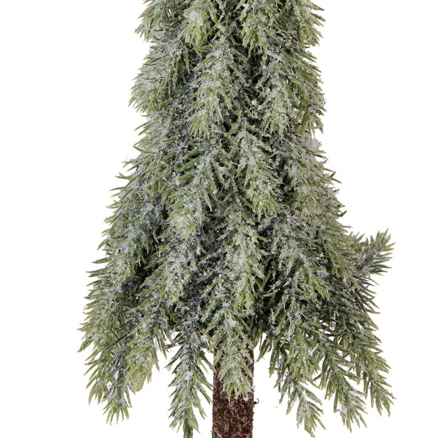 Vánoční dekorace jehličnatý stromek na dřevě - Ø 13*50 cm