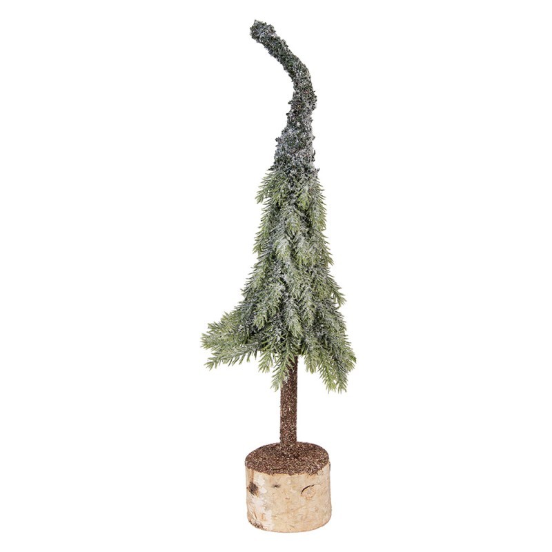 Vánoční dekorace jehličnatý stromek na dřevě - Ø 13*50 cm