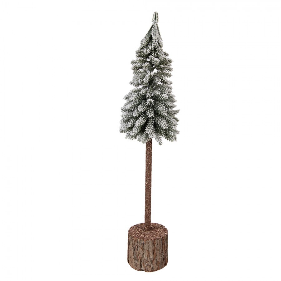 Vánoční dekorace jehličnatý stromek na dřevě - Ø 10*48 cm