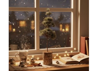 Vánoční dekorace jehličnatý stromek na dřevě - 14*14*45 cm