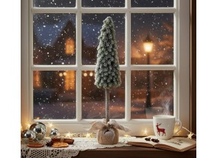 Vánoční dekorace jehličnatý stromek v jutě - Ø 18*78 cm