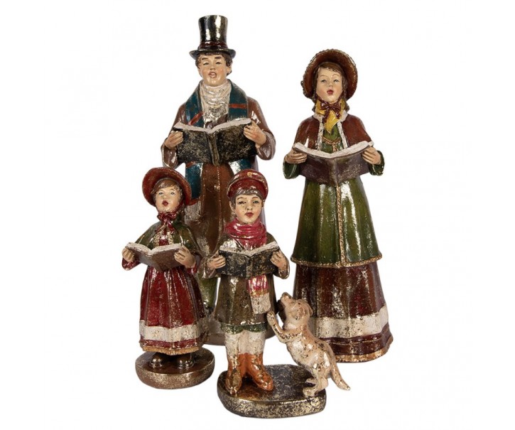 Vánoční sbor Christmas Choir - 13*13*34/11*12*31/13*8*21/8*8*20 cm Clayre & Eef