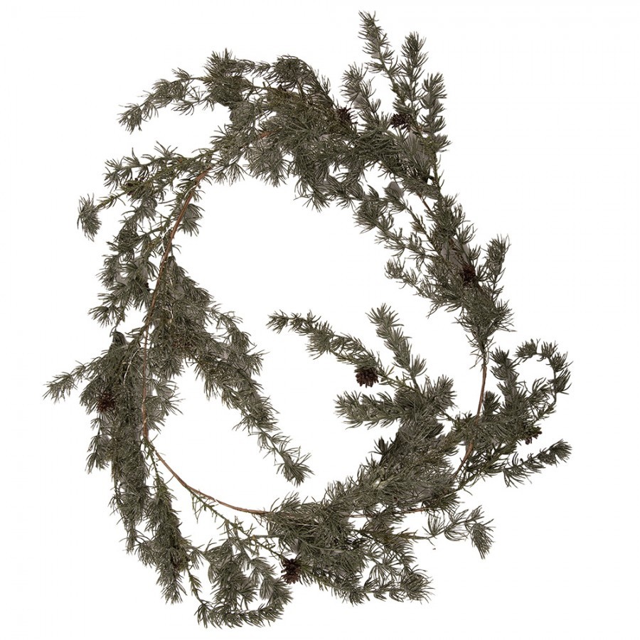 Vánoční zelená cedrová girlanda se šiškami a LED - 20*7*180 cm / 3*AA