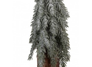 Vánoční dekorace jehličnatý stromek na dřevě - Ø 15*44 cm