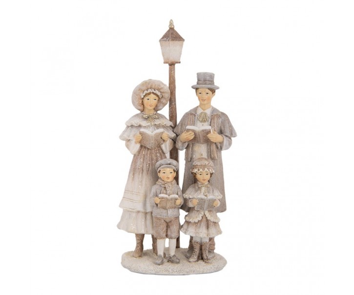 Béžová vánoční dekorace sbor Christmas Choir - 15*11*30 cm Clayre & Eef