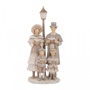 Béžová vánoční dekorace sbor Christmas Choir - 15*11*30 cm