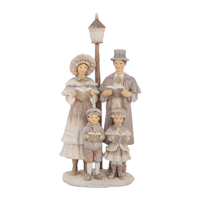Béžová vánoční dekorace sbor Christmas Choir - 15*11*30 cm