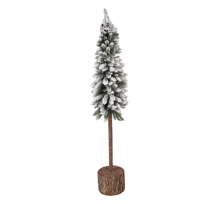 Vánoční dekorace jehličnatý stromek na dřevě L - Ø 10*60 cm