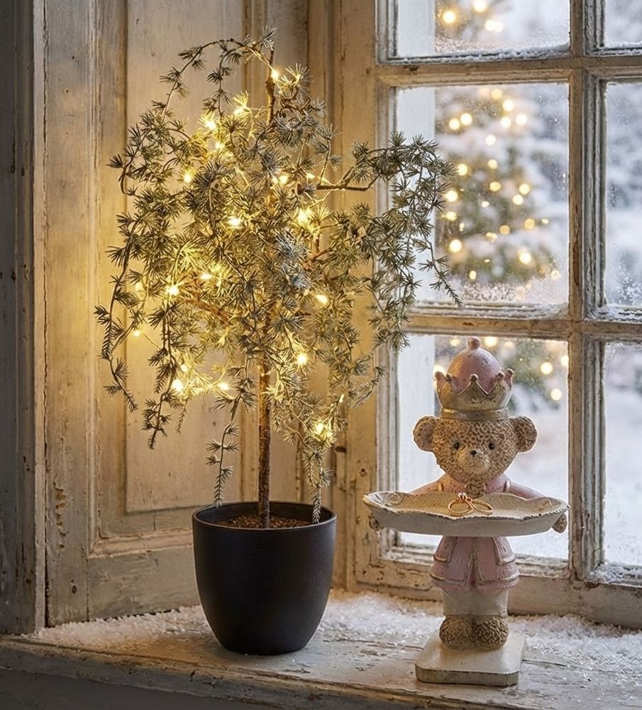 Béžovo-růžová dekorace medvídek držící podnos - 14*13*24 cm Clayre & Eef Béžovo-růžová dekorace medvídek držící podnos - 14*13*24 cm Clayre & Eef