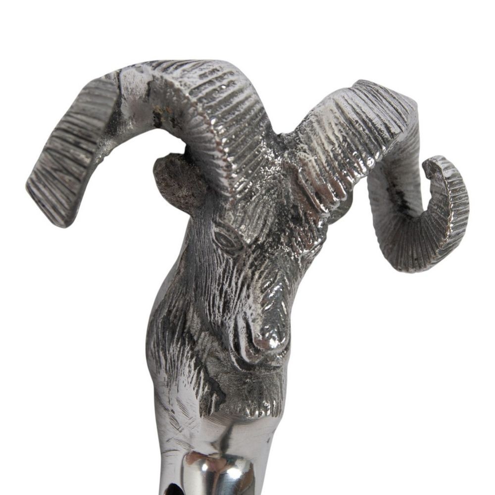 Stříbrná kovová lžíce na obouvání beran Aries - 51cm