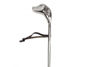 Stříbrná kovová lžíce na obouvání hlava pes retrívr - 50cm