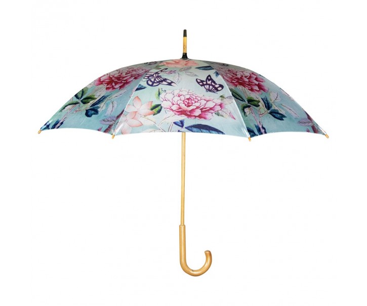Modrý deštník s květy a motýlky Fleury - Ø 105*88cm Mars & More 