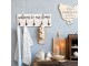 Krémový antik nástěnný věšák s háčky Welcome - 70*8*25 cm Chic Antique