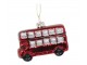 Červená skleněná vánoční ozdoba autobus - 6*3*5 cm Chic Antique