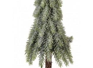 Vánoční dekorace jehličnatý stromek na dřevě - Ø 10*35 cm