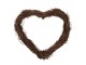 Přírodní hnědé proutěné srdce Woodly S - 30*3*30 cm Clayre & Eef