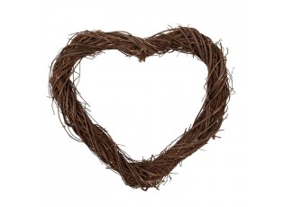 Přírodní hnědé proutěné srdce Woodly S - 30*3*30 cm