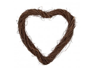 Přírodní hnědé proutěné srdce Woodly M - 40*4*40 cm