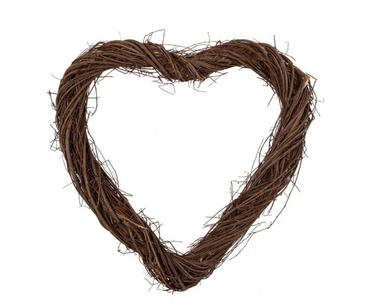 Přírodní hnědé proutěné srdce Woodly M - 40*4*40 cm Clayre & Eef