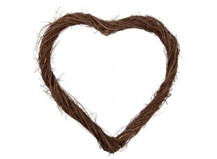Přírodní hnědé proutěné srdce Woodly L - 50*5*50 cm