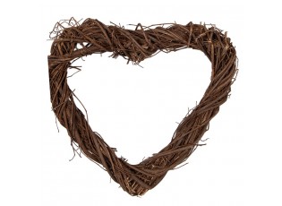 Přírodní hnědé proutěné srdce Woodly XS - 20*3*20 cm