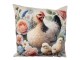 Béžový povlak na polštář se slepičkou a kuřátky - 45*45cm Clayre & Eef