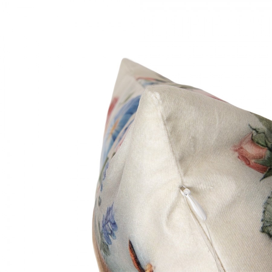 Béžový povlak na polštář slepička s kuřátky a květy - 45*45cm Clayre & Eef Béžový povlak na polštář slepička s kuřátky a květy - 45*45cm Clayre & Eef