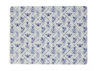 4ks pevné korkové prostírání s modrými květy - 30*40*0,4cm