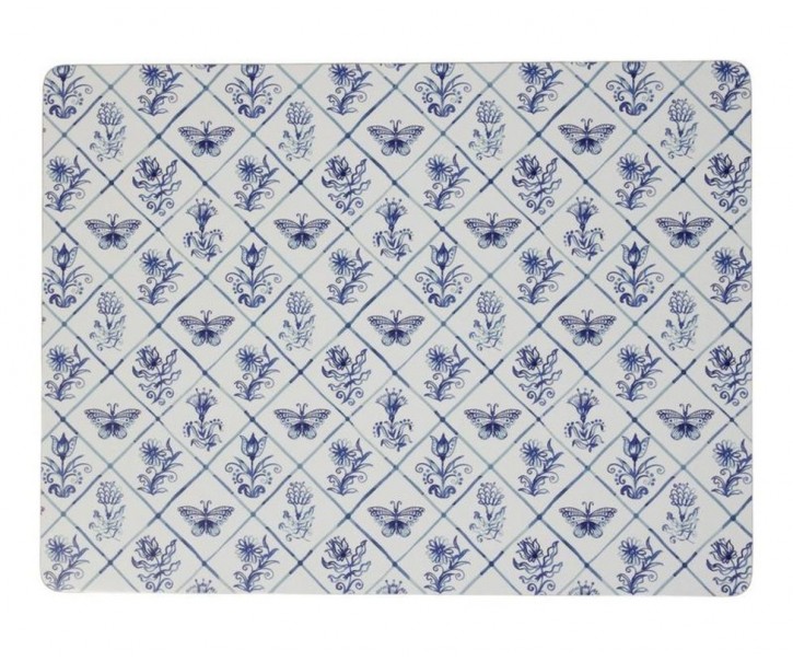 4ks pevné korkové prostírání s modrými květy - 30*40*0,4cm Mars & More 